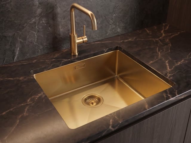 Pure.Sink Luxion Gold sink 36x40 cm undermount, flush mount, and surface mount PLX3640-60