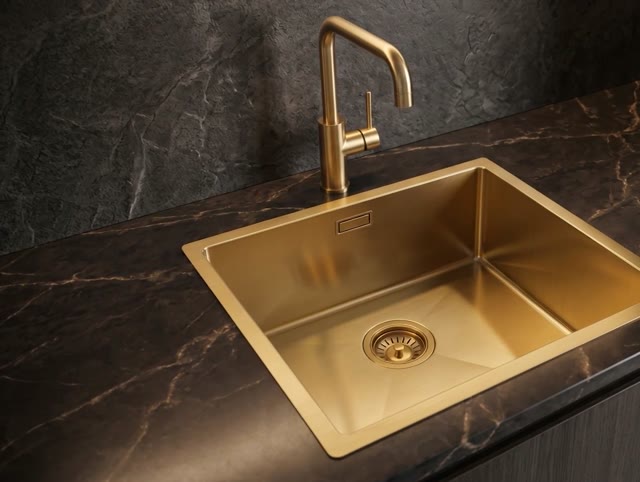 Pure.Sink Luxion Gold sink 36x40 cm undermount, flush mount, and surface mount PLX3640-60