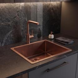 Pure.Sink Luxion Χάλκινο νεροχύτη 36x40 cm υποστύλωμα, επίπεδη εγκατάσταση και επιφανειακή εγκατάσταση PLX3640-62
