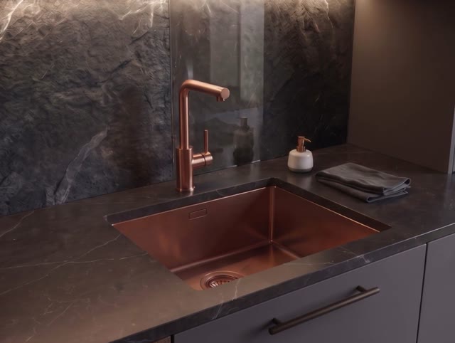 Pure.Sink Luxion Copper sink 36x40 cm undermount, flush mount, and surface mount PLX3640-62