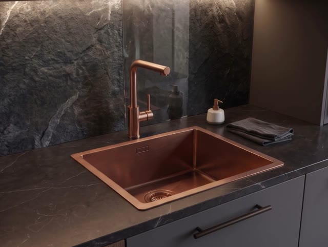 Pure.Sink Luxion Copper sink 36x40 cm undermount, flush mount, and surface mount PLX3640-62