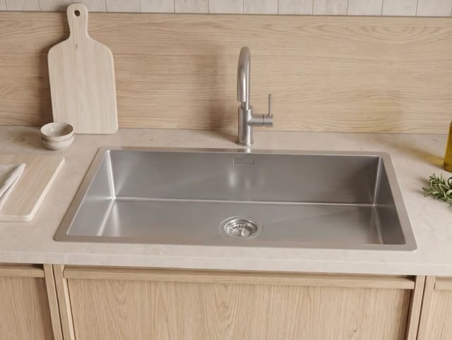 Pure.Sink Luxion Large stainless steel sink 74x40 cm undermount, flush mount, and top mount PLX7440-02