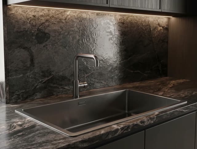 Pure.Sink Luxion Large Gun metal sink 74x40 cm undermount, flush mount, and top mount PLX7440-61