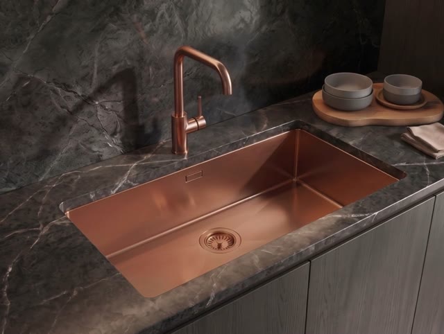 Pure.Sink Luxion Large copper sink 74x40 cm undermount, flush mount, and top mount PLX7440-62