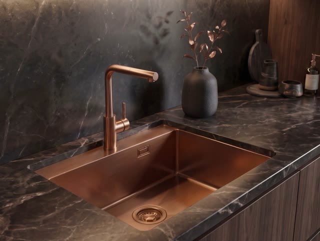 Pure.Sink Luxion Copper sink 51x50 cm Tapwing with tap hole PLX5150T-62