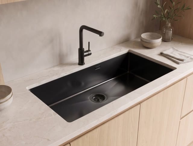 Pure.Sink Luxion PVD Large Black sink 78x50 cm Tapwing with tap hole PLX7850T-63