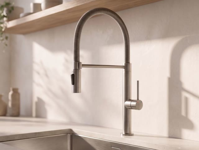 Pure.Sink Luxion massief RVS keukenkraan profi met flexibele uitloop en 2 straalsoorten PLXFLEX-02