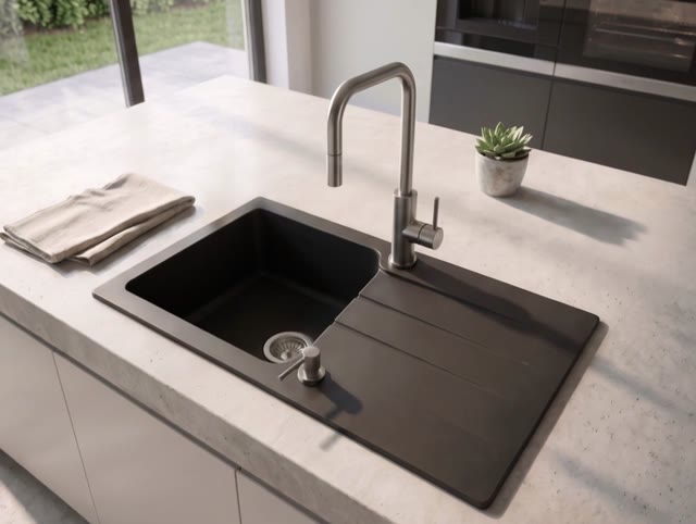 Pure.Sink Luxion massief RVS keukenkraan square met uittrekbare uitloop PLXSQUA-02