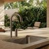 Pure.Sink Luxion 2-hole solid stainless steel kitchen faucet with round spout PLX2HR-02