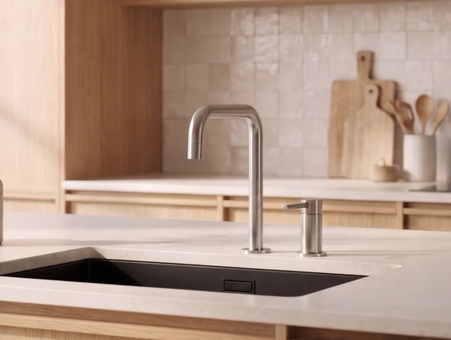 Pure.Sink Luxion 2-gats massief RVS keukenkraan met U uitloop PLX2HU-02