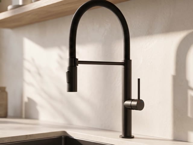 Pure.Sink Luxion Mat Zwarte keukenkraan profi met flexibele uitloop en 2 straalsoorten PLXFLEX-10