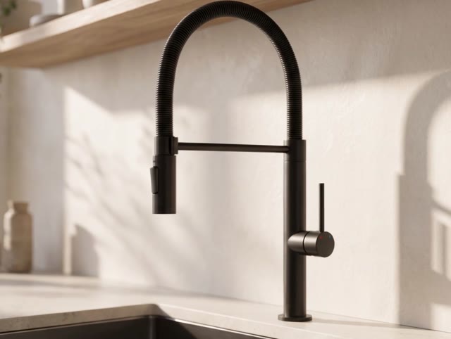 Pure.Sink Luxion Mat Zwarte keukenkraan profi met flexibele uitloop en 2 straalsoorten PLXFLEX-10