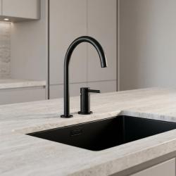 Pure.Sink Luxion 2-gats Mat Zwarte keukenkraan met ronde uitloop PLX2HR-10