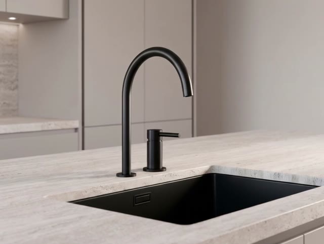 Pure.Sink Luxion 2-gats Mat Zwarte keukenkraan met ronde uitloop PLX2HR-10