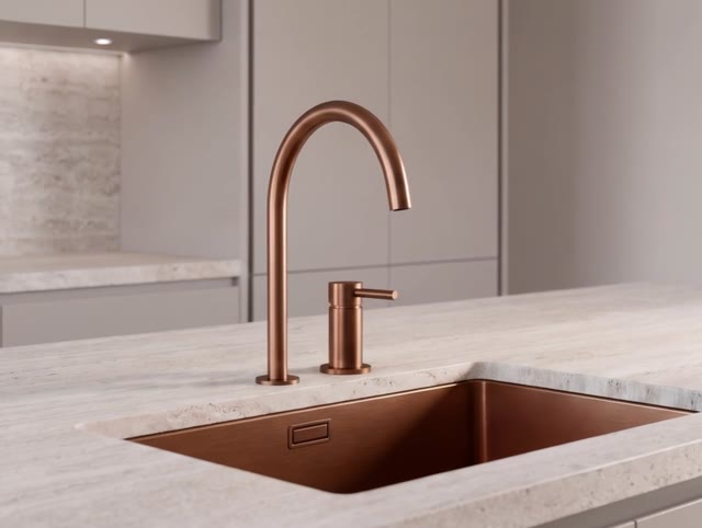 Pure.Sink Luxion 2-gats Koperen keukenkraan met ronde uitloop PLX2HR-62