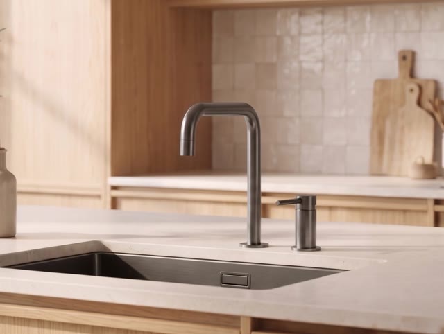 Pure.Sink Luxion 2-gats Gun metal keukenkraan met U uitloop PLX2HU-61