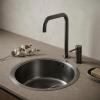 Pure.Sink Rondo Gun metal Round Sink, Flush-Mount, Under-Mount, and Top-Mount, 37 cm PRN38-61