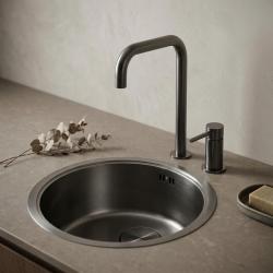 Pure.Sink Rondo Gun metal Ronde Spoelbak Vlakinbouw, Onderbouw en Opbouw 37 cm PRN38-61