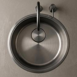 Pure.Sink Rondo Gun metal Ronde Spoelbak Vlakinbouw, Onderbouw en Opbouw 37 cm PRN38-61