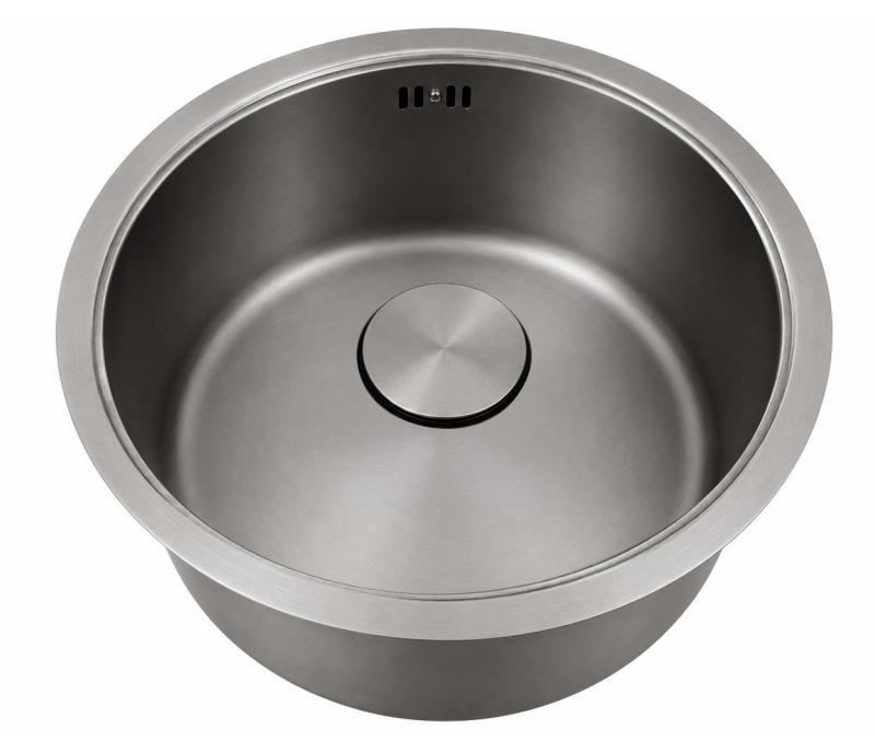 Pure.Sink Rondo Gun metal Ronde Spoelbak Vlakinbouw, Onderbouw en Opbouw 37 cm PRN38-61