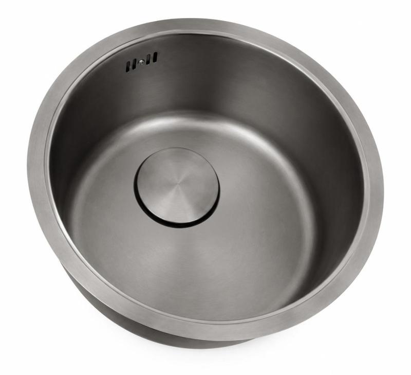 Pure.Sink Rondo Gun metal Ronde Spoelbak Vlakinbouw, Onderbouw en Opbouw 37 cm PRN38-61