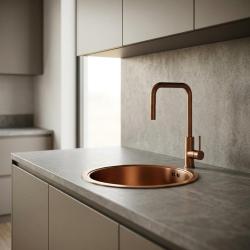 Pure.Sink Rondo Koperen Ronde Spoelbak Vlakinbouw, Onderbouw en Opbouw 37 cm PRN38-62