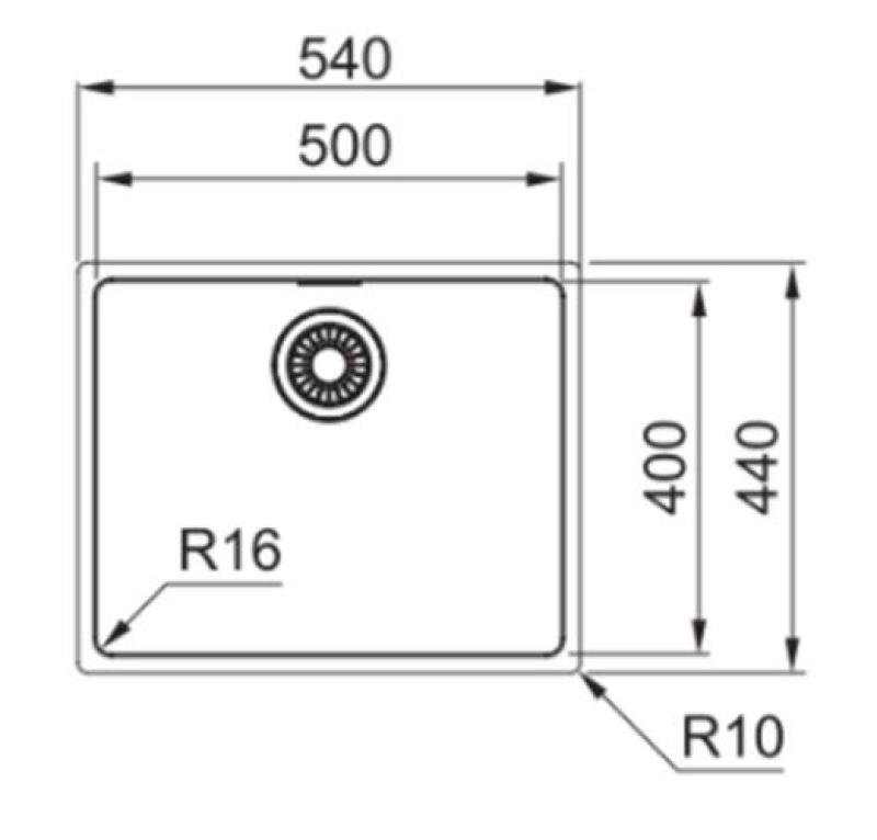 OUTLET BESCHADIGD !! Franke Maris MRX 210.50 rvs spoelbak 50x40 vlakinbouw 1208971785