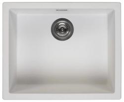 White sink, 50x40 cm, undermount and top-mount, with automatic gunmetal drain plug 1208971902