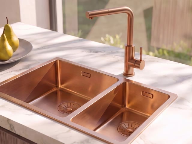 Pure.Sink Elite Steel Spark-S keukenkraan PVD koper met uittrekbare uitloop PS8041-62