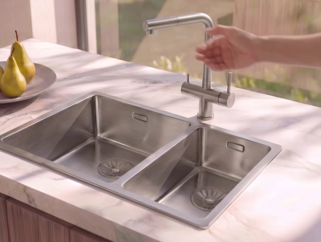 Pure.Sink Elite Steel Clear-S RVS 3-weg Keukenkraan met Uittrekbare Uitloop en Gefilterd Water PS8120-02