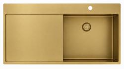 Pure.Sink Exclusivo Gouden spoelbak met afdruipgedeelte 100x52 cm Tapwing rechts PEX47100RT-60