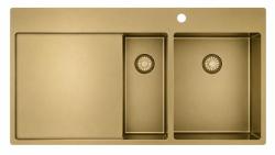 Pure.Sink Exclusivo Gouden 1,5  spoelbak met afdruipgedeelte 100x52 cm Tapwing rechts PEX3418100RT-60