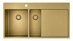 Pure.Sink Exclusivo Gouden 1,5  spoelbak met afdruipgedeelte 100x52 cm Tapwing links PEX3418100LT-60