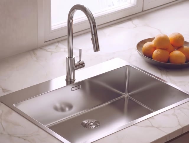 Pure.Sink Comfort RVS grote Spoelbak 75x40cm Tapwing met kraanopening PCM7540T-02
