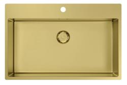 Pure.Sink Comfort Gouden Grote Spoelbak 75x40cm Tapwing met kraanopening PCM7540T-60