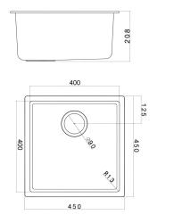 Pure.Sink Fibre Composite Pure White Sink 40x40cm Undermount and Overmount FBR40-32