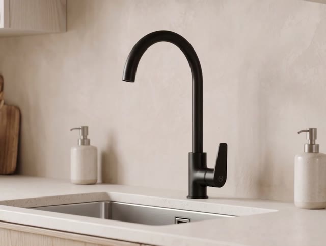 Aquanello Casa Zwarte Eenhendel Keukenmengkraan BL-1201-CS