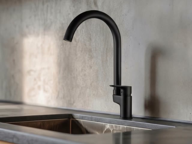 Aquanello Casa Keukenmengkraan Zwart met Bovenhendel BL-1202-CS