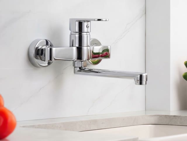 Aquanello Casa Eenhendel Keuken Muurkraan Chroom met uitloop 20 cm CR-1420-CS