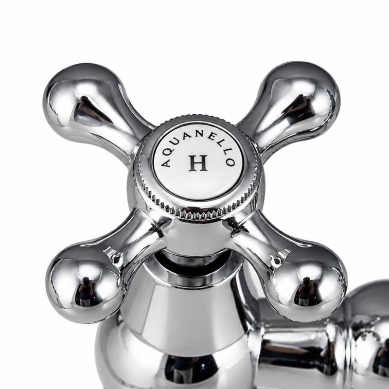Aquanello Heritage Ascot Klassieke Keuken Nostalgische Brug Keukenkraan Chroom met Kruishendels CR-0011-HM