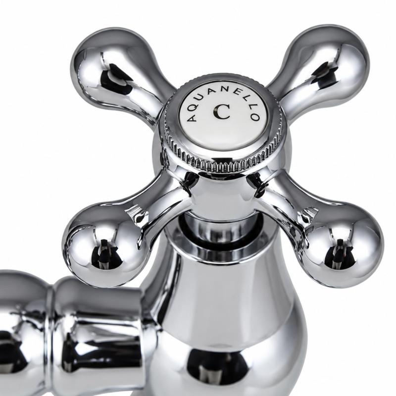 Aquanello Heritage Ascot Klassieke Keuken Nostalgische Brug Keukenkraan Chroom met Kruishendels CR-0011-HM