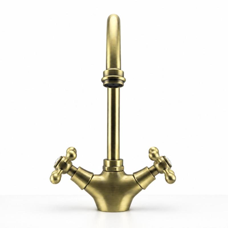 Aquanello Heritage Ascot Klassieke Keuken Nostalgische Keukenkraan Brons met Ronde Uitlop BN-4003-HA