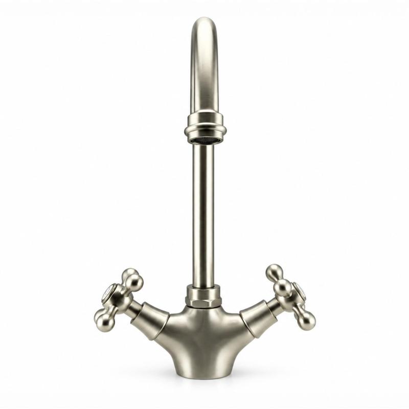Aquanello Heritage Ascot Klassieke Keuken Nostalgische Keukenkraan RVS met Ronde Uitlop NB-4003-HA