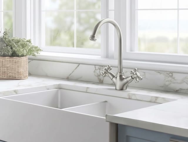 Aquanello Heritage Ascot Klassieke Keuken Nostalgische Keukenkraan RVS met Ronde Uitlop NB-4003-HA