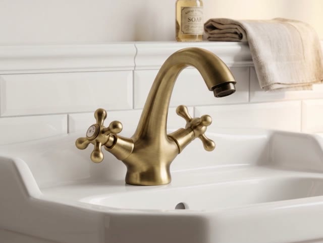 Aquanello Heritage Ascot Klassieke Nostalgische Wastafelmengkraan Brons BN-4101-HA