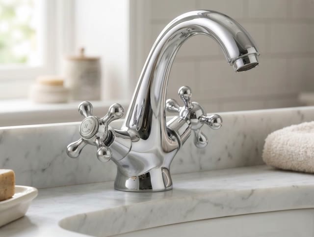 Aquanello Heritage Ascot Klassieke Nostalgische Wastafelmengkraan Chroom CR-4101-HA