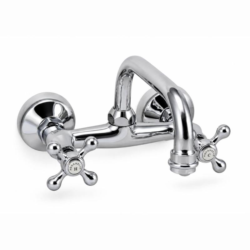 Aquanello Heritage Ascot Klassieke Keuken Muurkraan Boven Uitloop Chroom CR-4110-HA