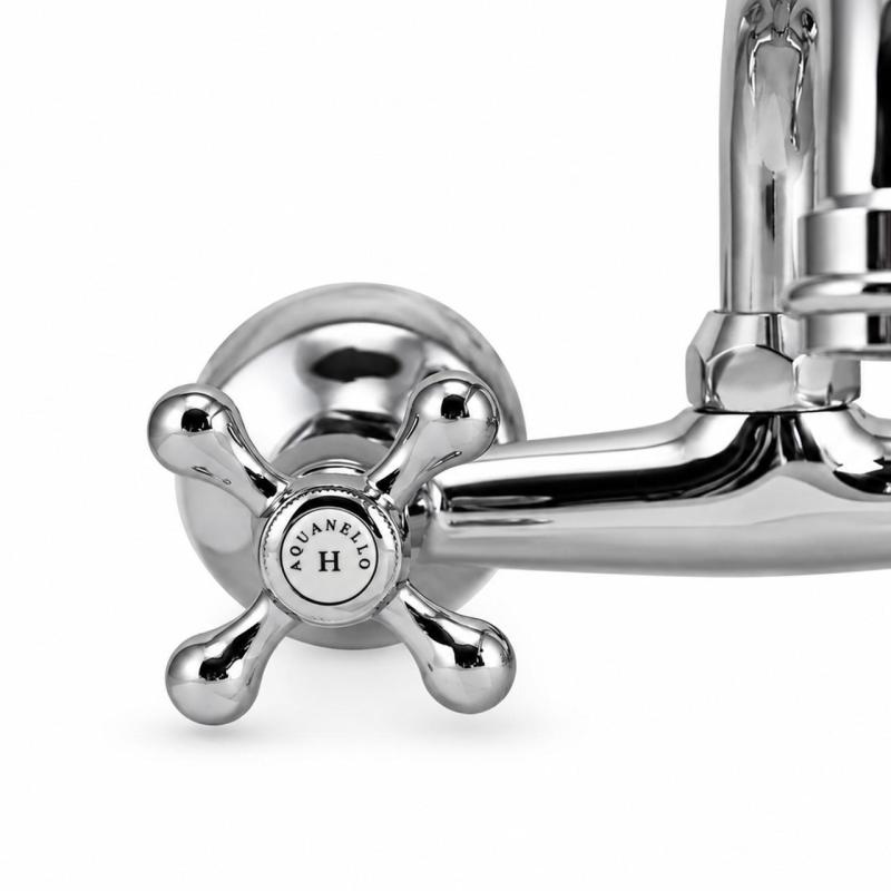 Aquanello Heritage Ascot Klassieke Keuken Muurkraan Boven Uitloop Chroom CR-4110-HA