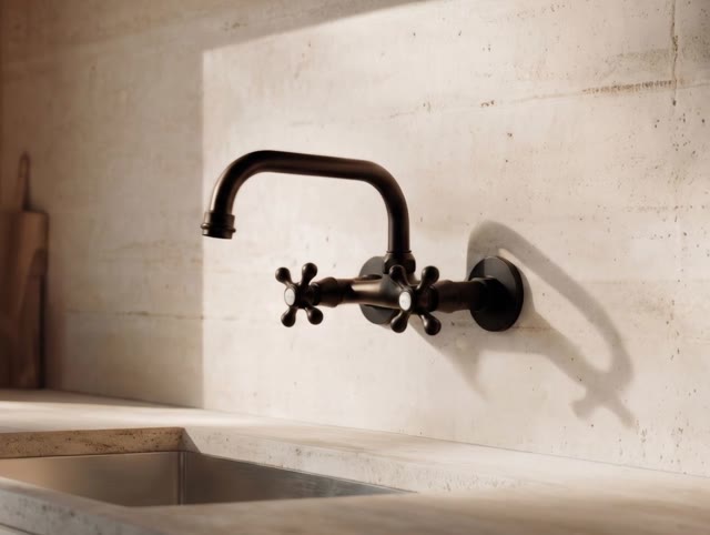 Aquanello Heritage Ascot Klassieke Keuken Muurkraan Boven Uitloop Zwart BL-4110-HA
