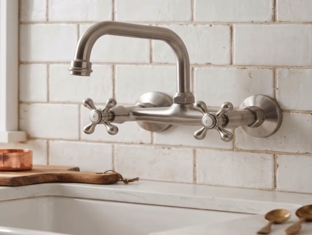Aquanello Heritage Ascot Klassieke Keuken Muurkraan Boven Uitloop RVS NB-4110-HA